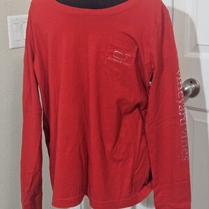 Vineyard Vines Bright Red Pocket Tee